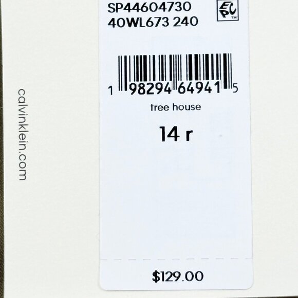 Calvin Klein Womens Tree House Tan Straight Leg Pleated Trousers Sz 14R NWT $129 - Picture 5 of 11